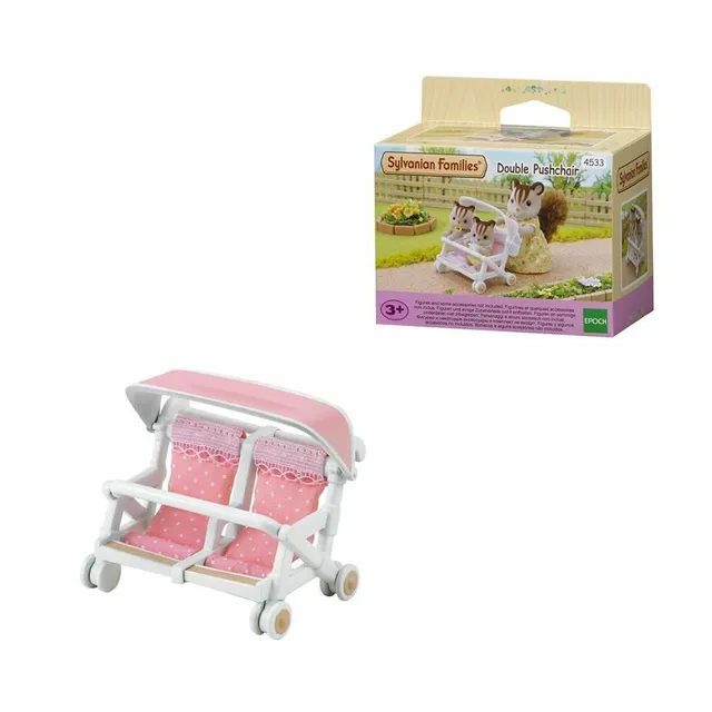 sylvanian-families-baby-4533-zwillingskinderwagen-puppen-zubeh-r image 1