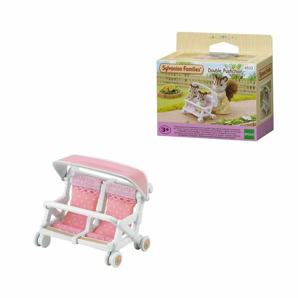 sylvanian-families-baby-4533-zwillingskinderwagen-puppen-zubeh-r image 1