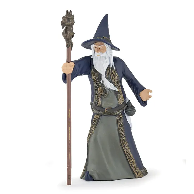 papo-fantasy-zauberer-figur-mit-stab-gr-n-lila-gewand image 1