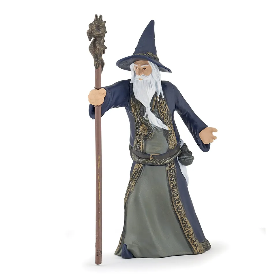 papo-fantasy-zauberer-figur-mit-stab-gr-n-lila-gewand image 1