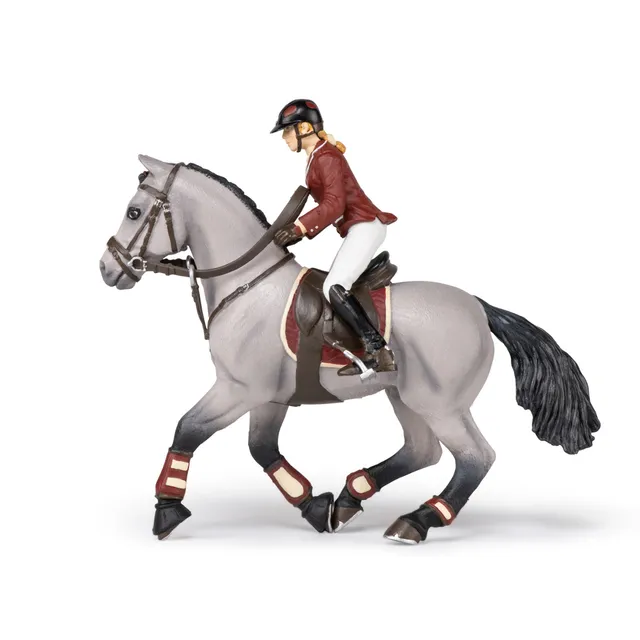 papo-turnierpferd-mit-reiterin-springreiten-set-sammler image 1