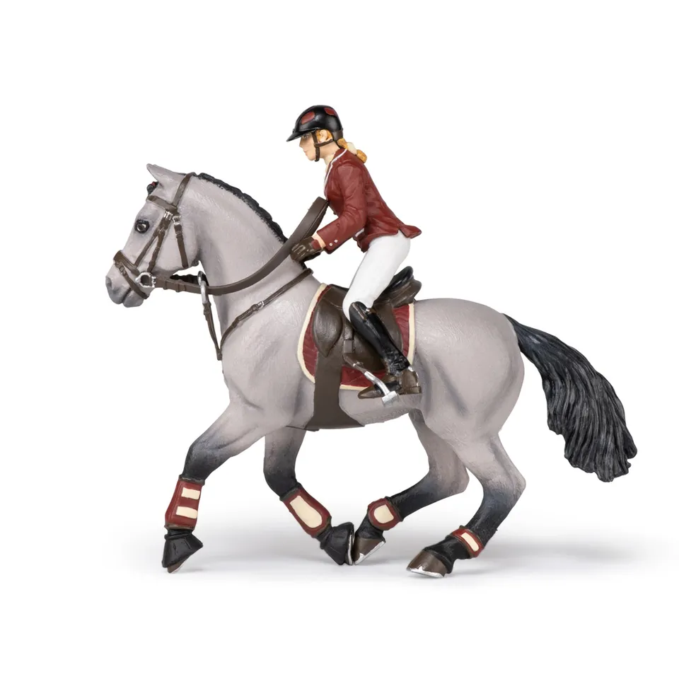 papo-turnierpferd-mit-reiterin-springreiten-set-sammler image 1