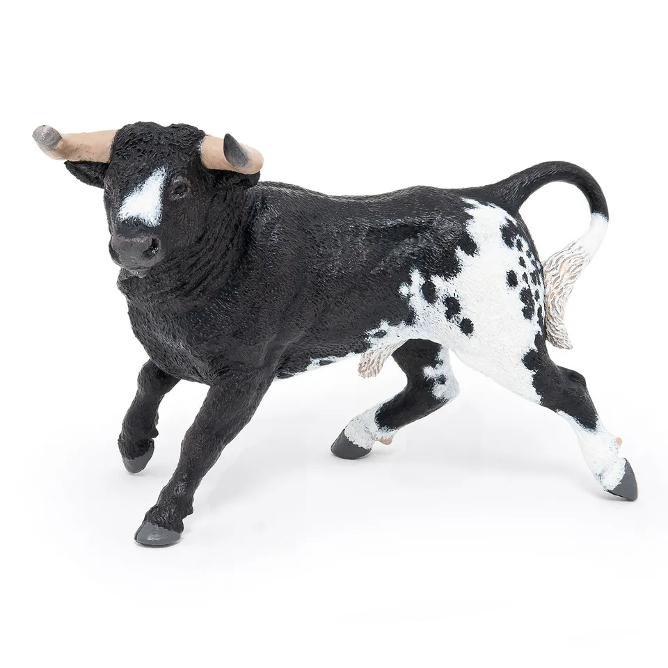 papo-farmyard-friends-spanischer-stier-figur-schwarz-wei image 1