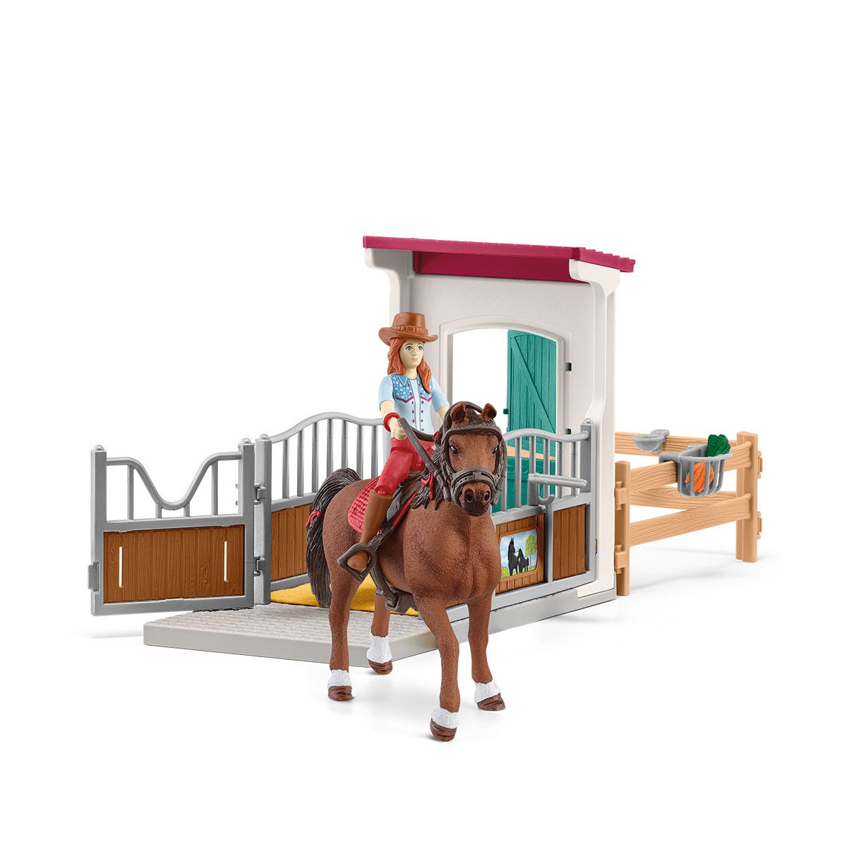 schleich-horse-club-pferdebox-mit-hannah-und-cayenne image 1