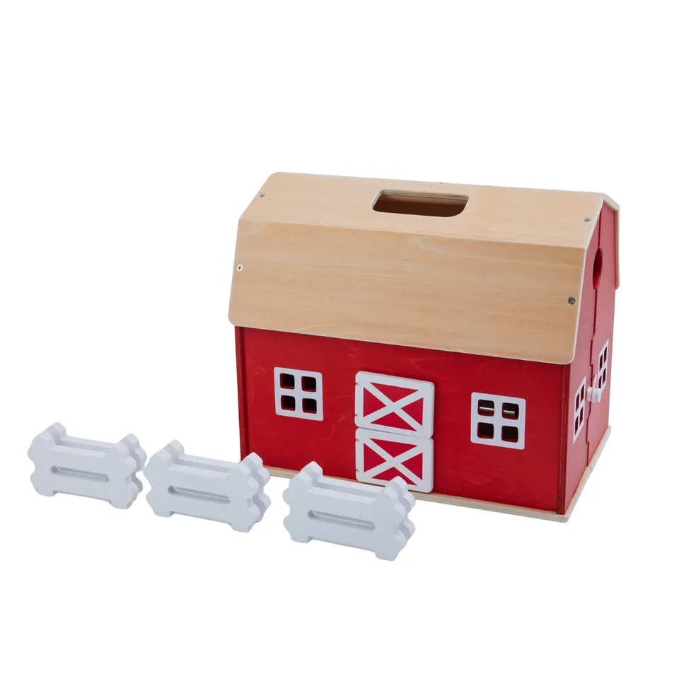 schleich-farm-world-gro-e-farm-bauernhof-aus-holz-rot image 1