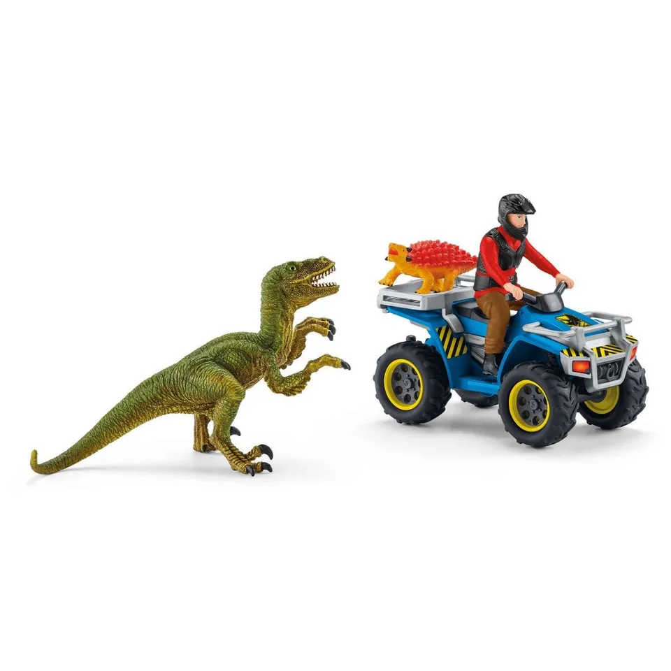 schleich-dinosaurs-flucht-quad-velociraptor-spielset-flynn-kylo image 1