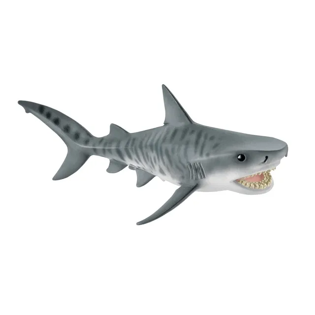 schleich-wild-life-tigerhai-hai-figur-mit-streifenmuster image 1