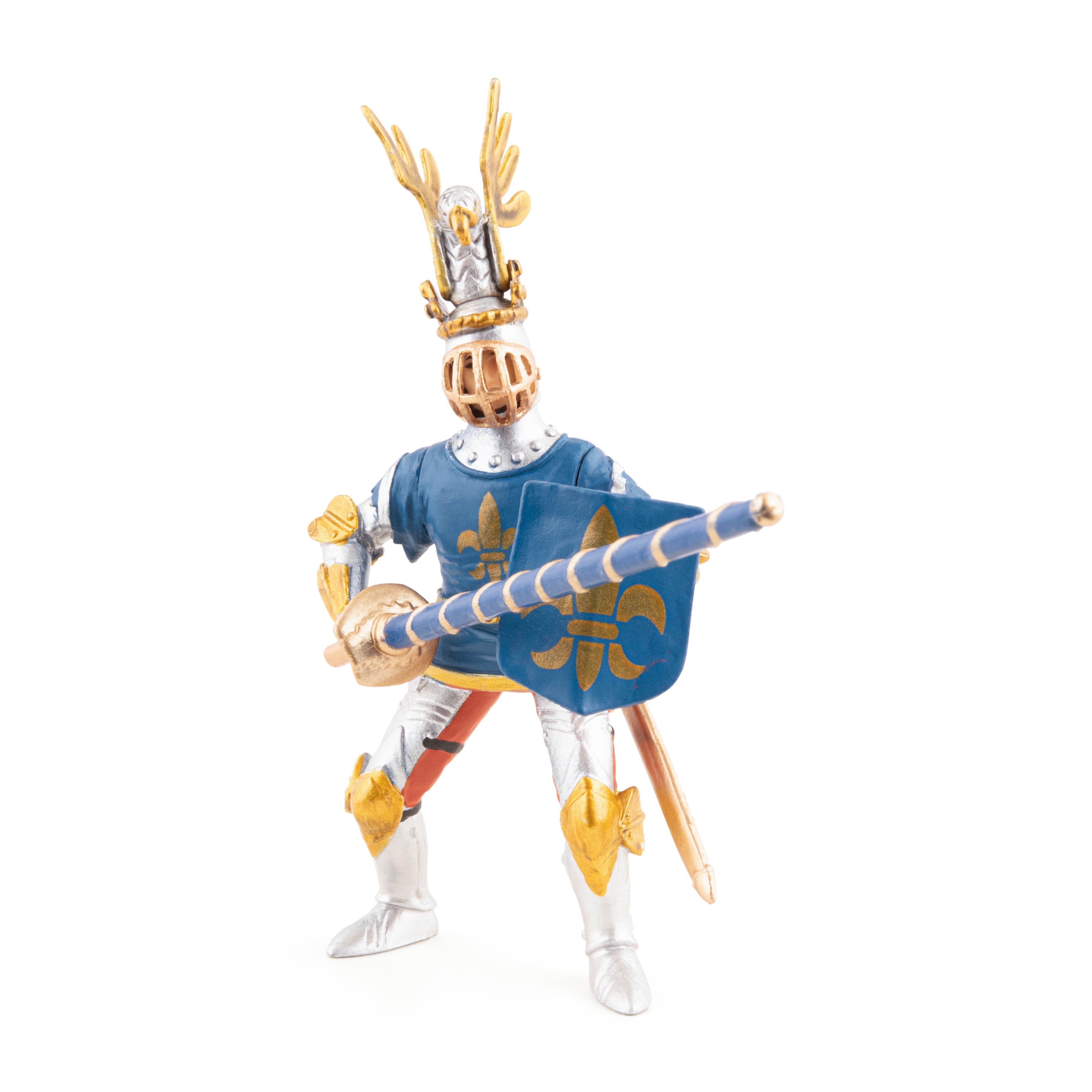 papo-medieval-blauer-ritter-fleur-de-lis-figur-mit-pferd image 4