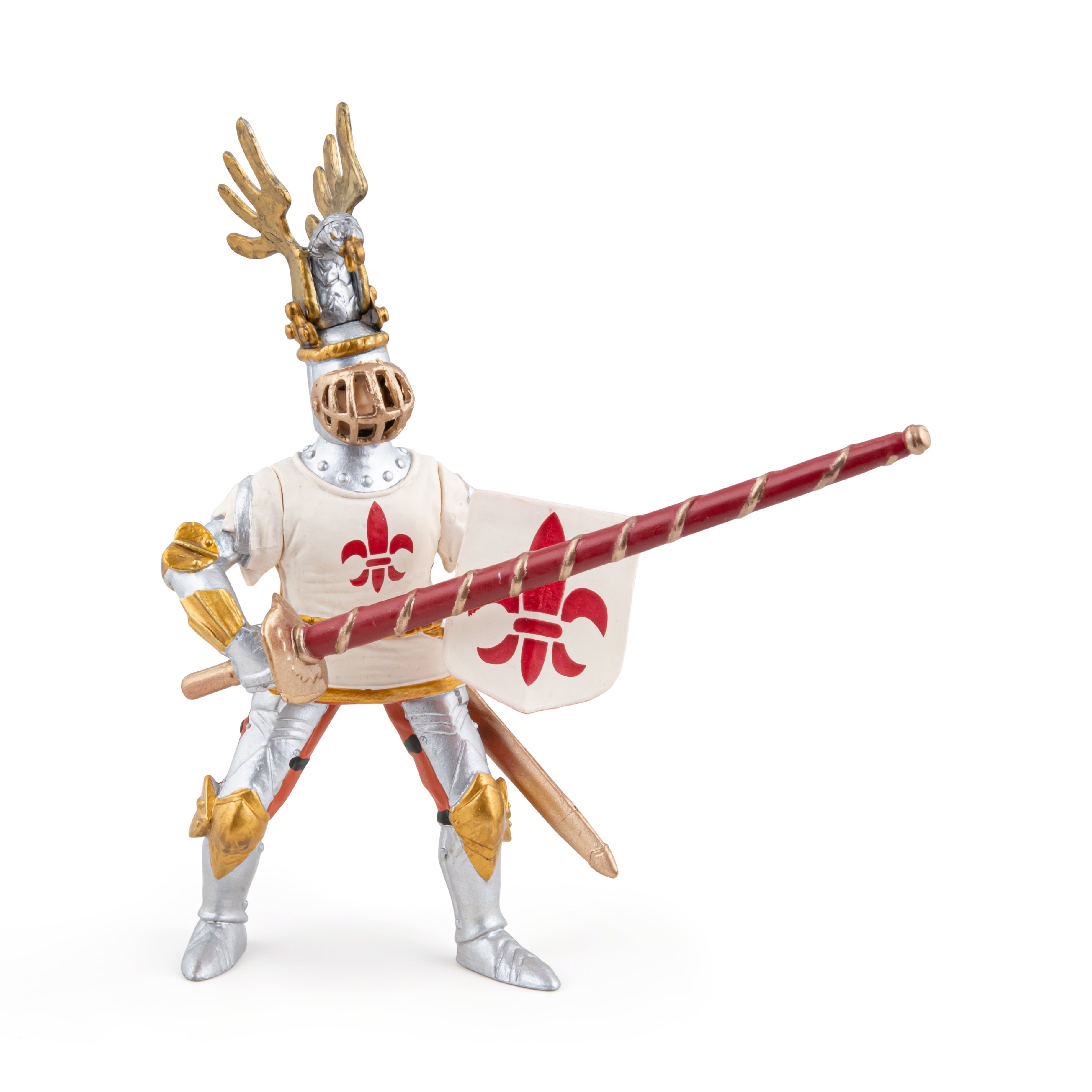 papo-medieval-wei-er-ritter-ritterfigur-mit-pferd-lilie image 6