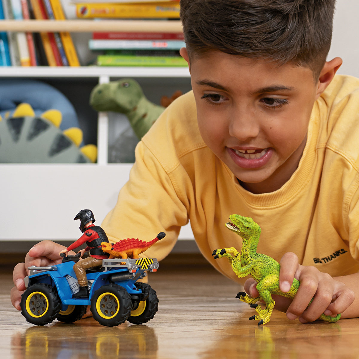 schleich-dinosaurs-flucht-quad-velociraptor-spielset image 2