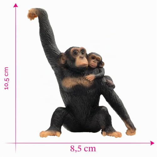 bullyland-safari-63594-schimpansen-mutter-baby-figur-10-5-cm image 8