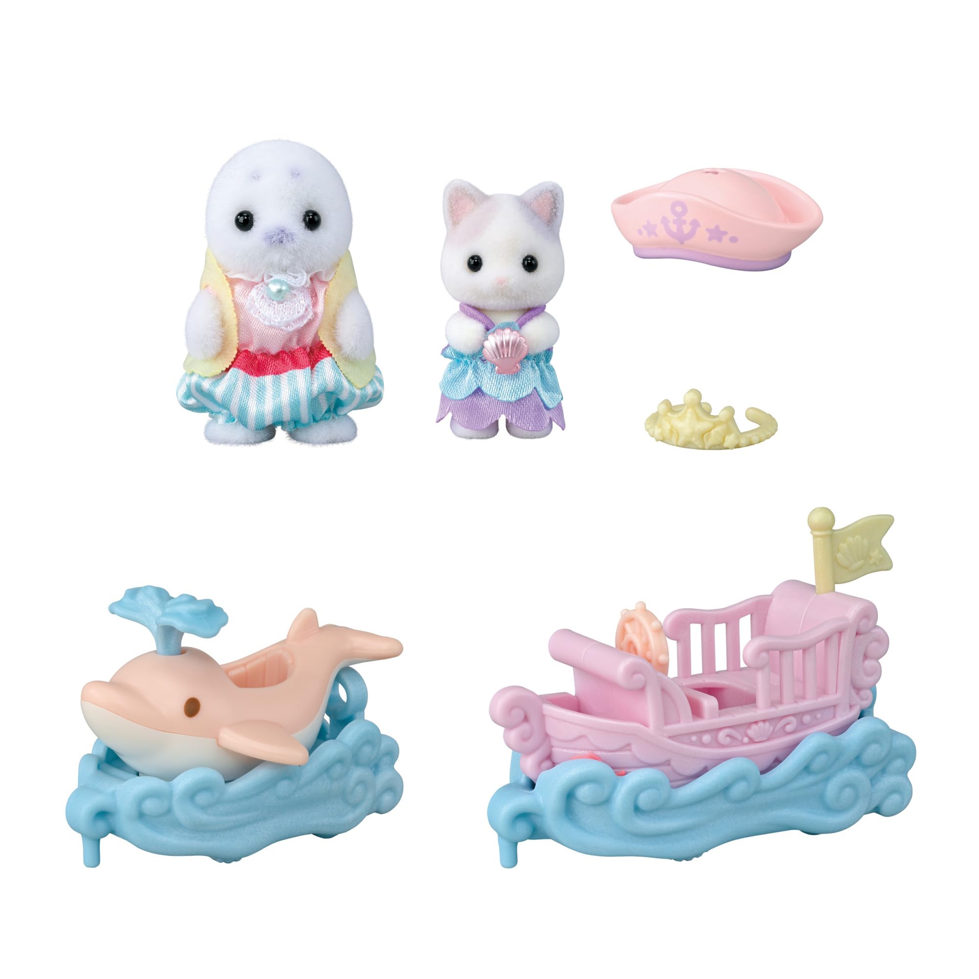 sylvanian-families-seaside-wellenritt-5820-spielset-robbe-katze image 6