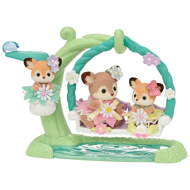 sylvanian-families-blooming-baby-5801-reh-babys-blumenschaukel-spielset image 1