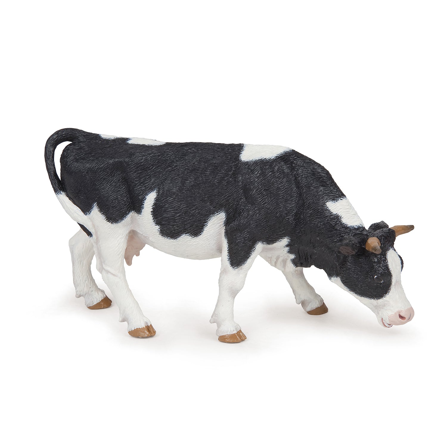papo-farmyard-friends-kuh-figur-grasend-schwarz-wei image 1
