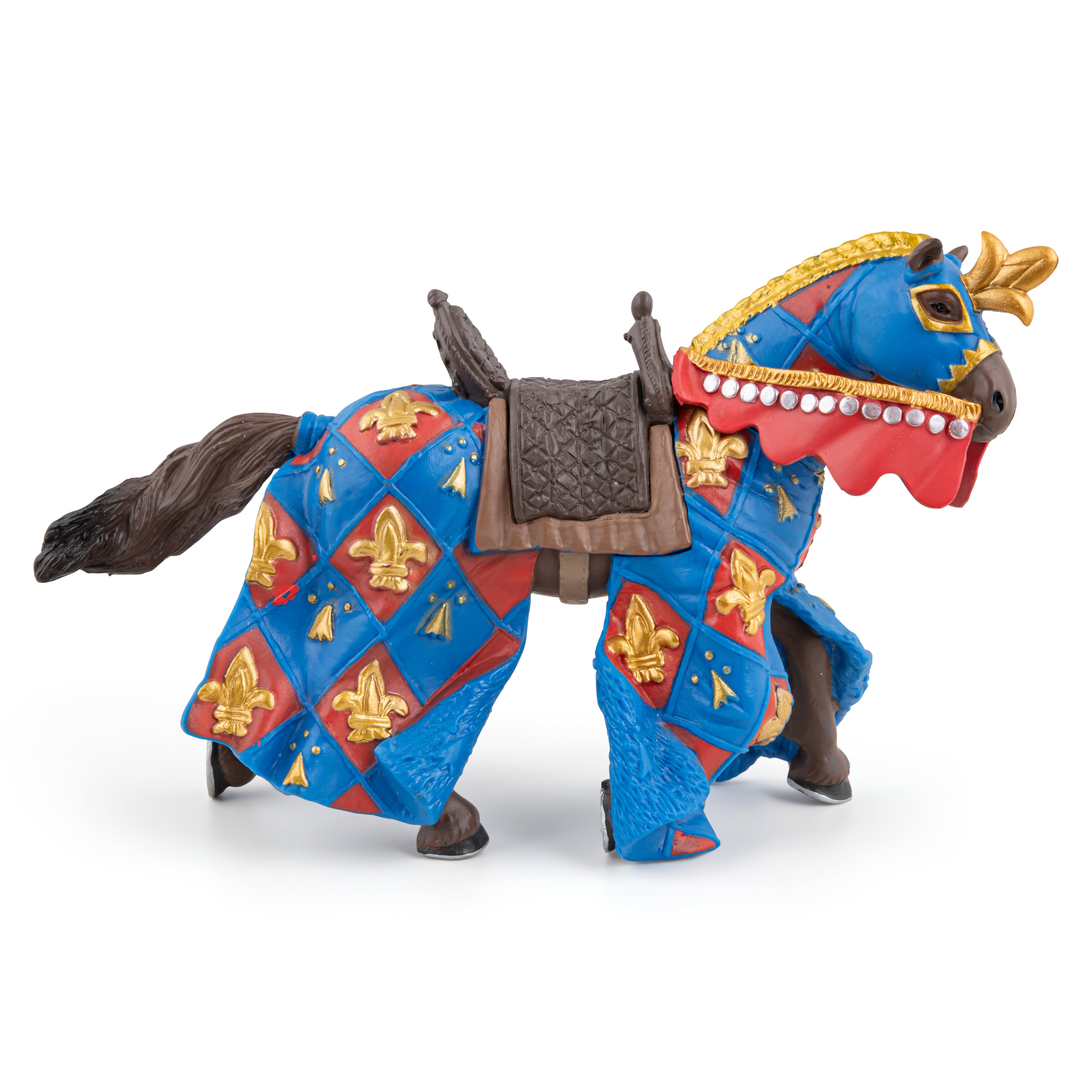 papo-medieval-pferd-lilie-blau-ritterpferd-figur image 2