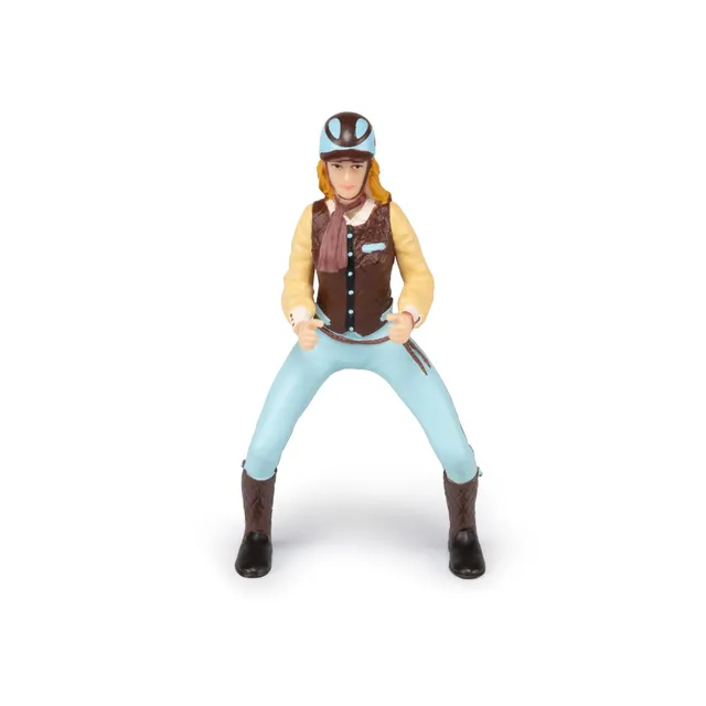 papo-horses-blaue-fashion-reiterin-figur-mit-helm image 1