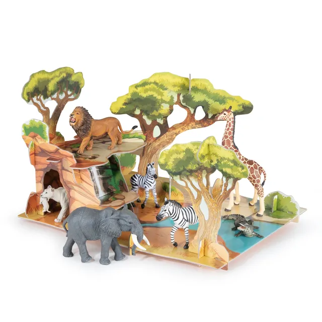papo-wildlife-die-savanne-xxl-kulisse-isiplay-set image 1