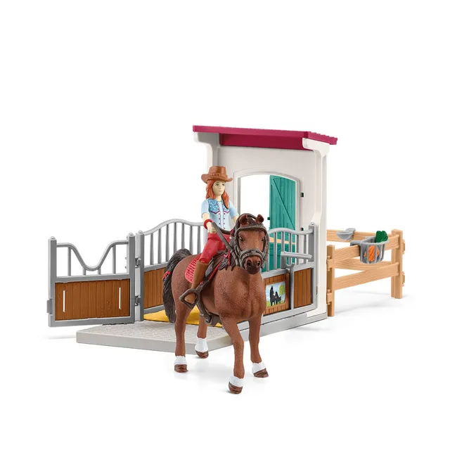 schleich-42710-horse-club-pferdebox-mit-hannah-cayenne image 1