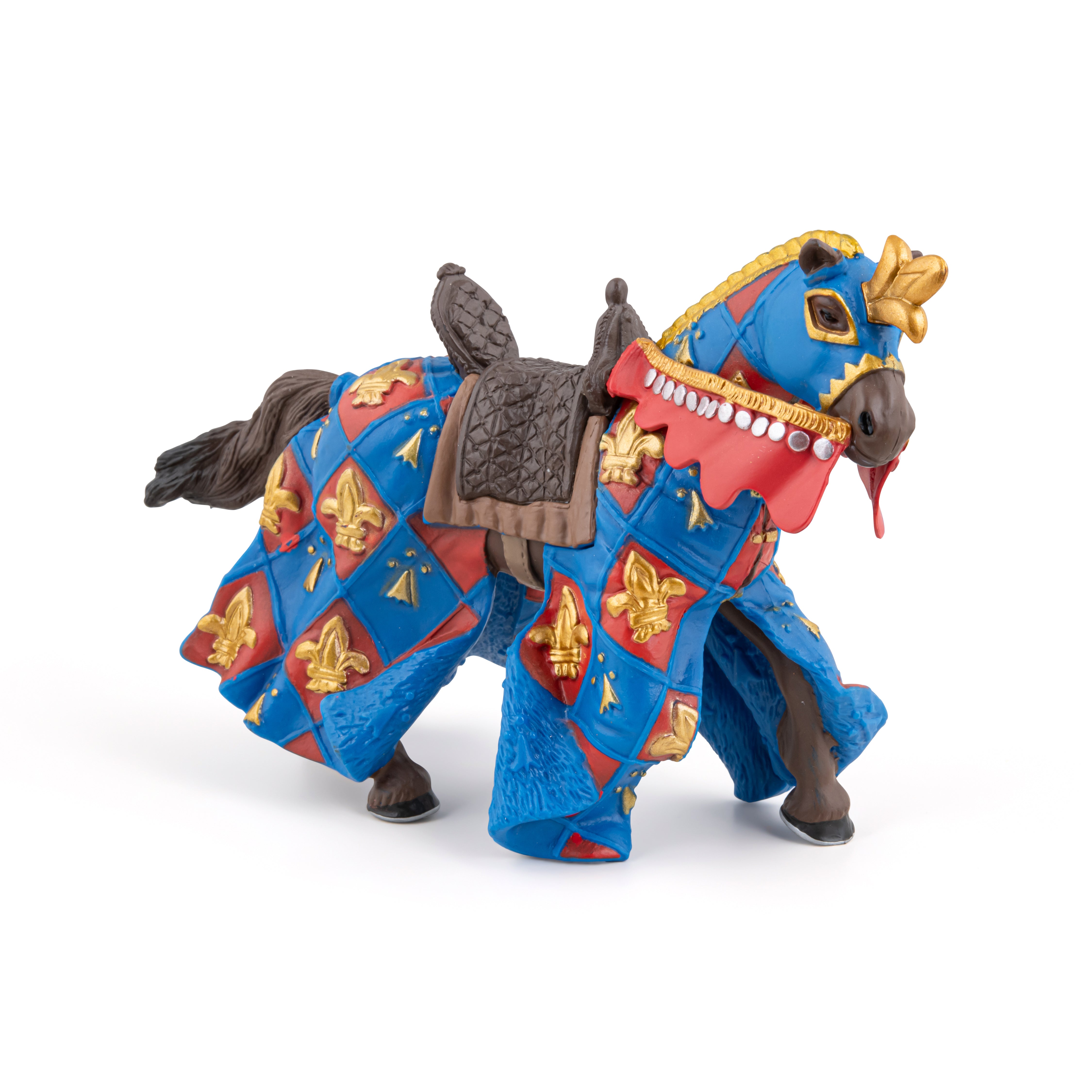 papo-medieval-pferd-lilie-blau-ritterpferd-figur image 3