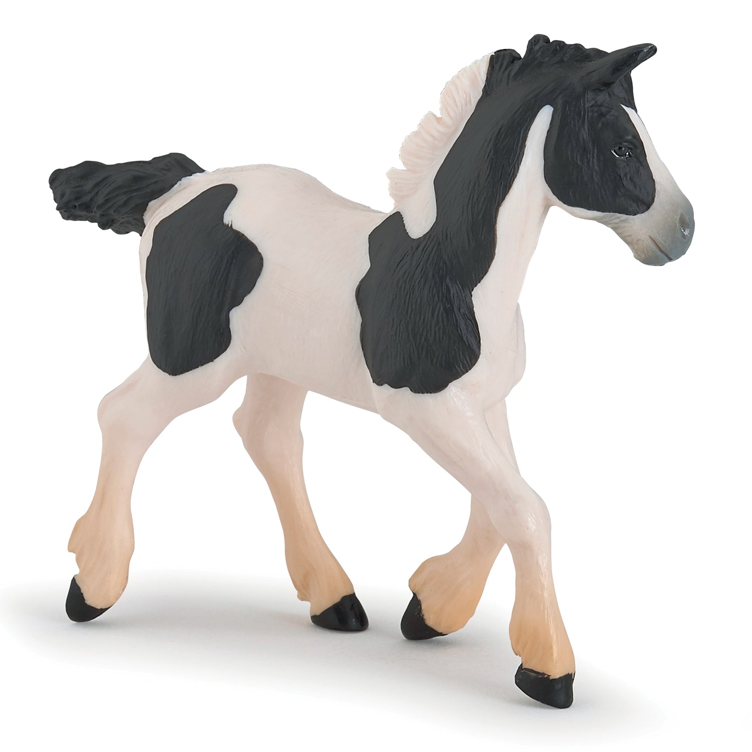 papo-horses-cob-fohlen-pferdefigur-schwarz-wei-pinto image 1