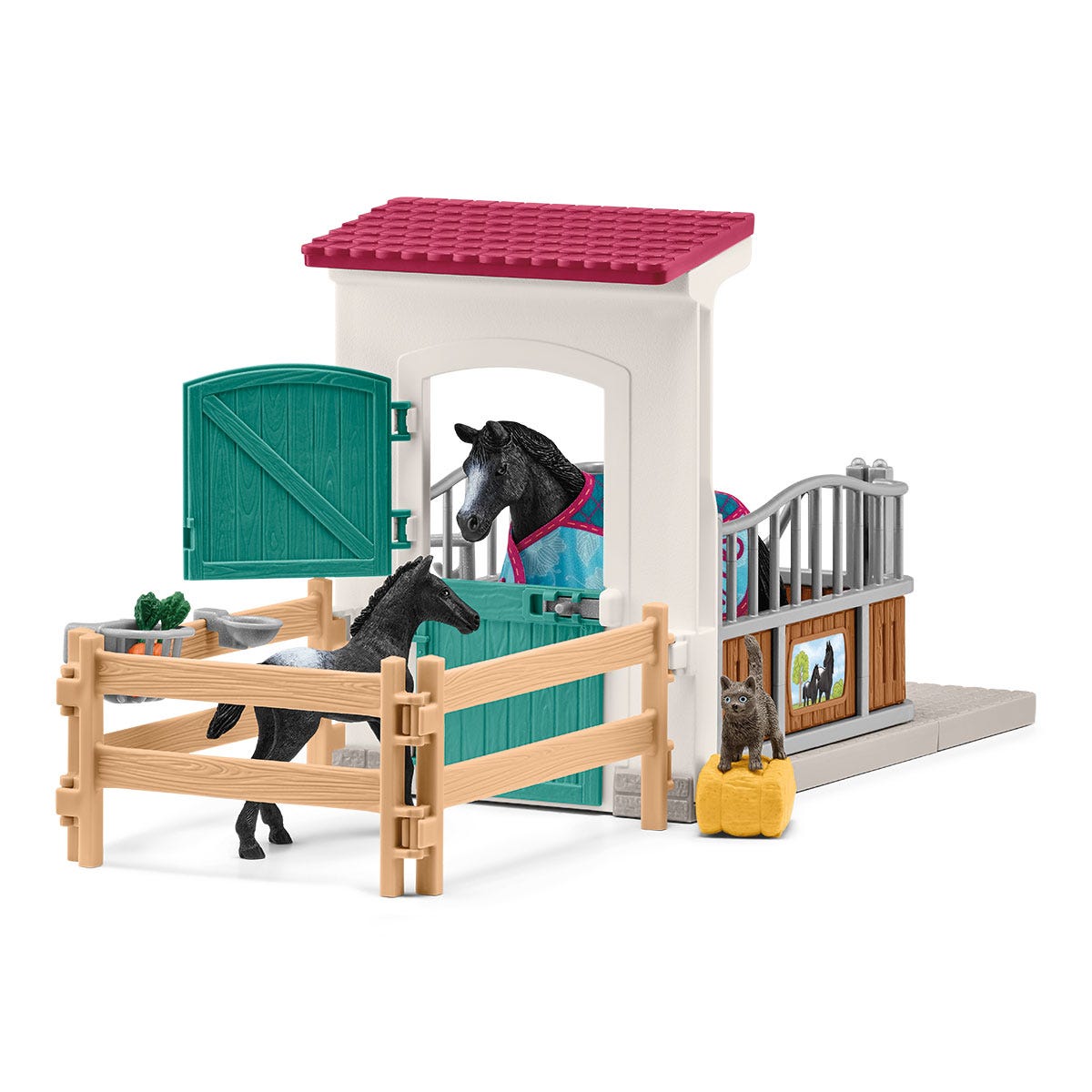 schleich-horse-club-pferdebox-42611-mit-stute-und-fohlen image 4