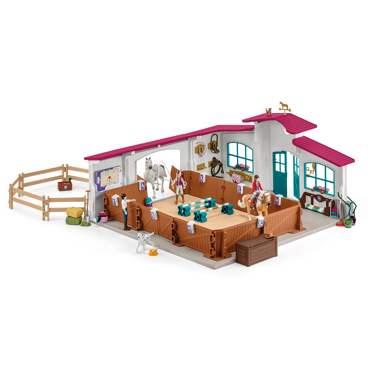 schleich-horse-club-gro-e-reithalle-spielset-mit-pferden image 1