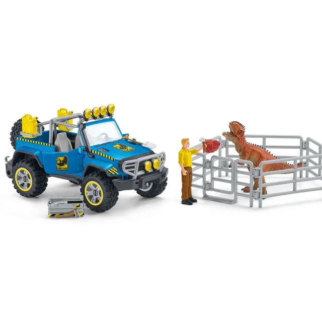 schleich-dinosaurs-gel-ndewagen-dino-au-enposten-spielset image 1