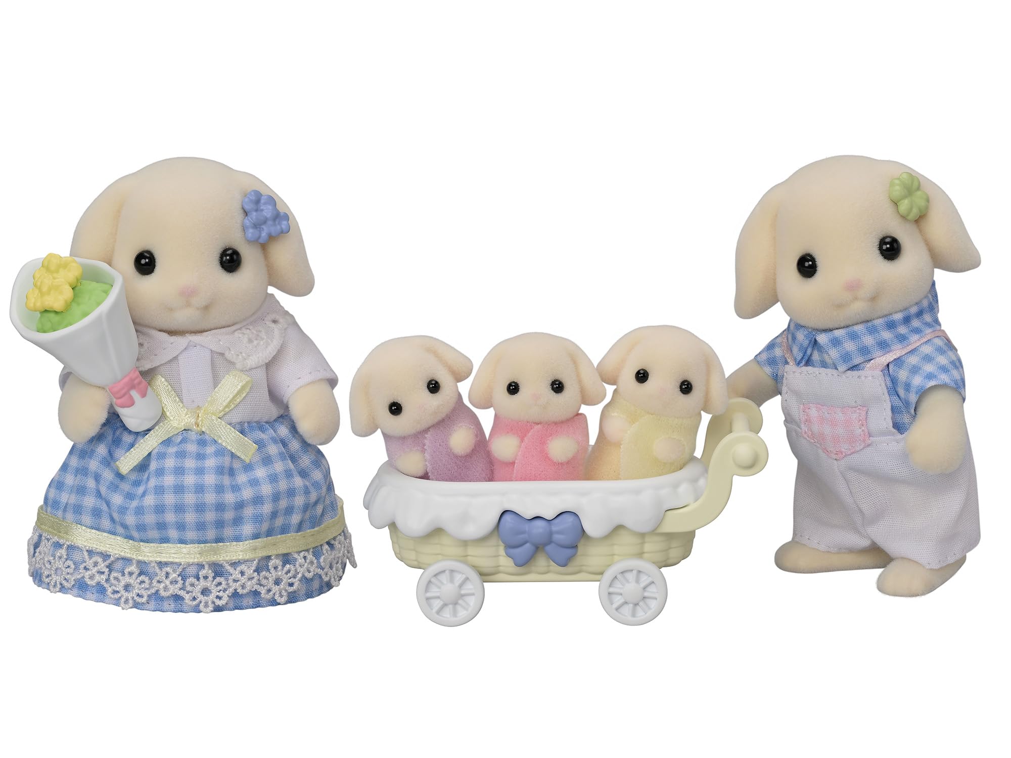 sylvanian-families-5735-kaninchen-familie-figuren-mit-drillingen image 1