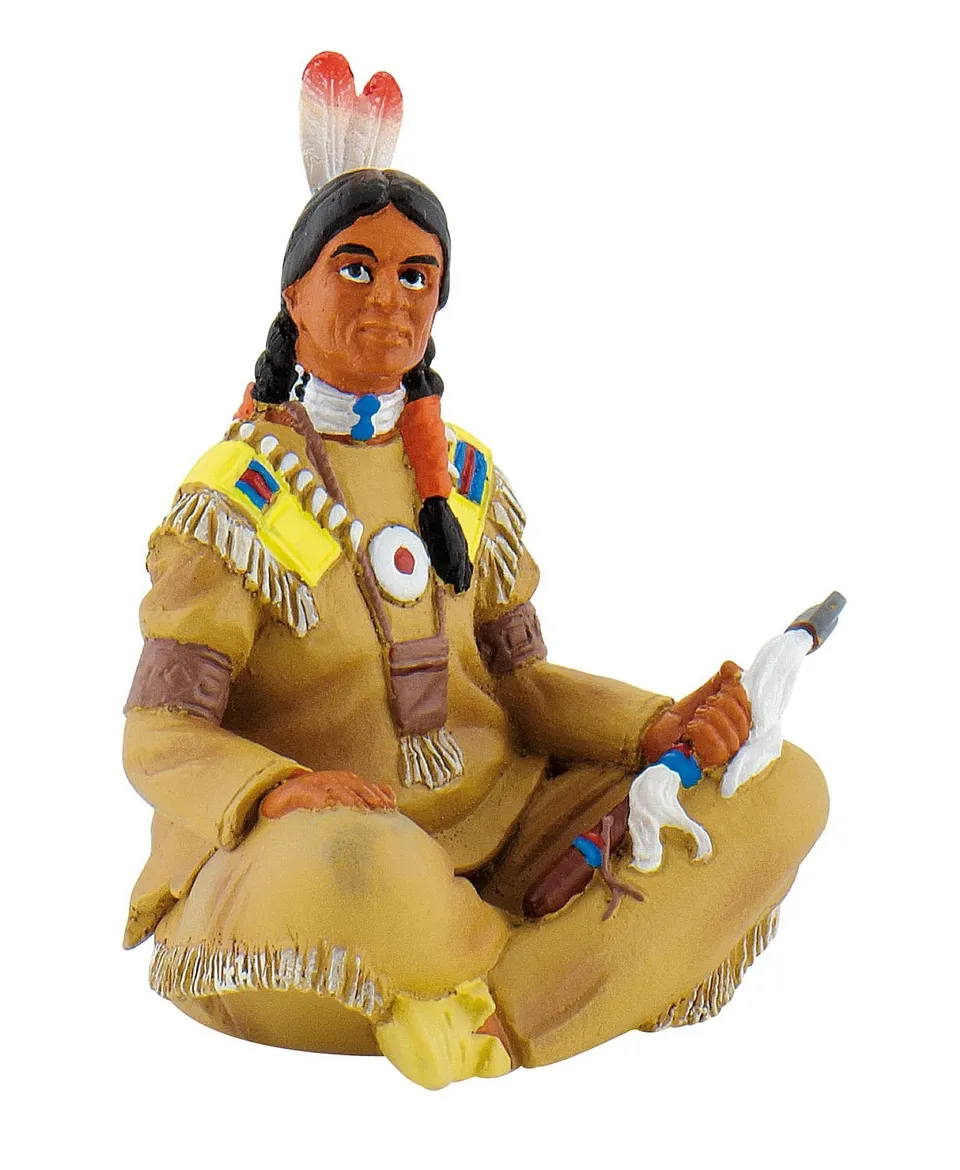 bullyland-80683-indianer-mit-beil-spielfigur-6-cm-western image 1