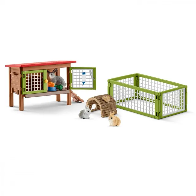 schleich-farm-world-kaninchenstall-spielset-mit-hasen-2 image 1