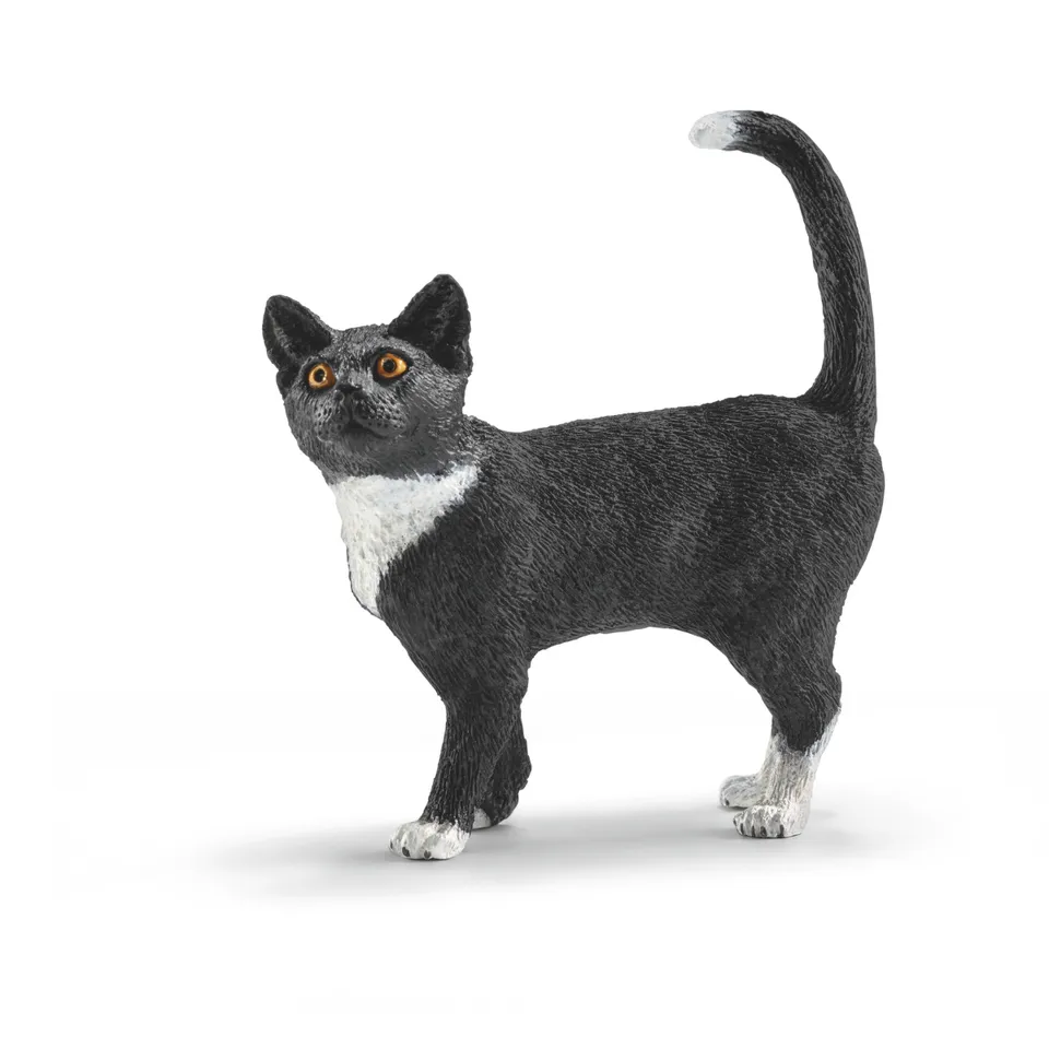 schleich-farm-world-katze-stehend-tierfigur-bundle-grau image 1