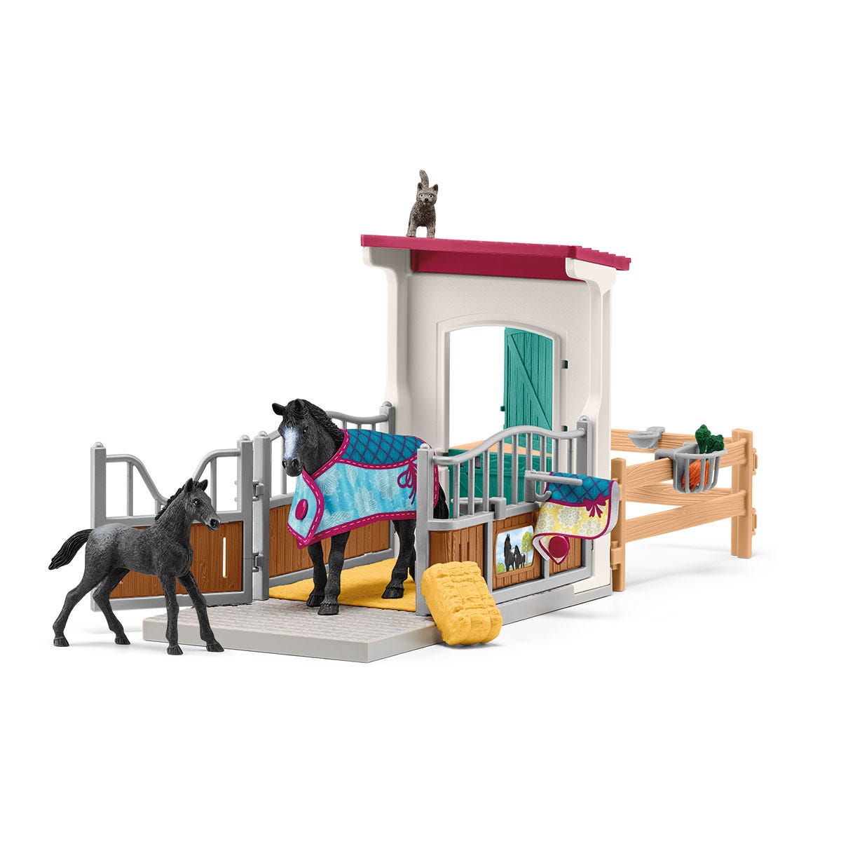 schleich-horse-club-pferdebox-appaloosa-stute-fohlen-set image 1