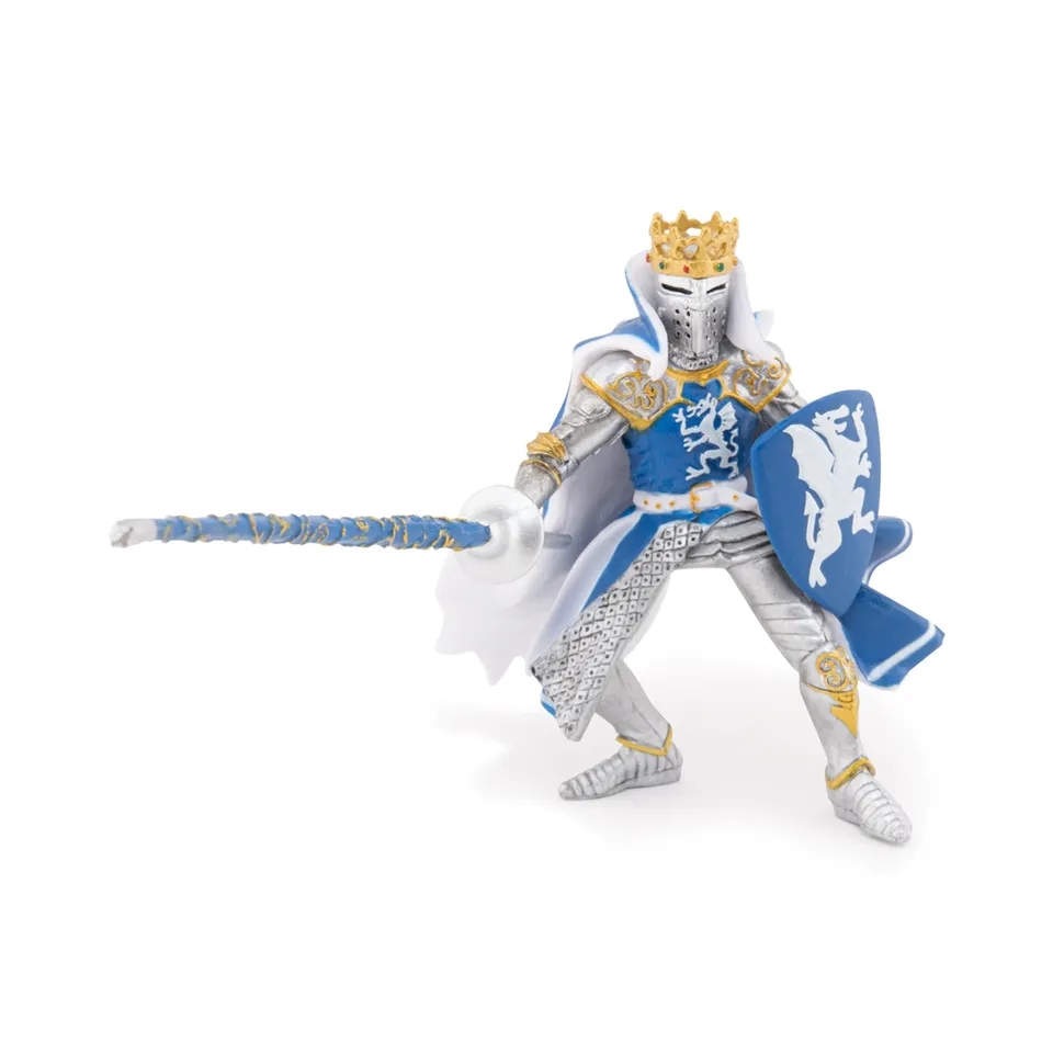 papo-medieval-blauer-drachenk-nig-ritterfigur-pferd image 1