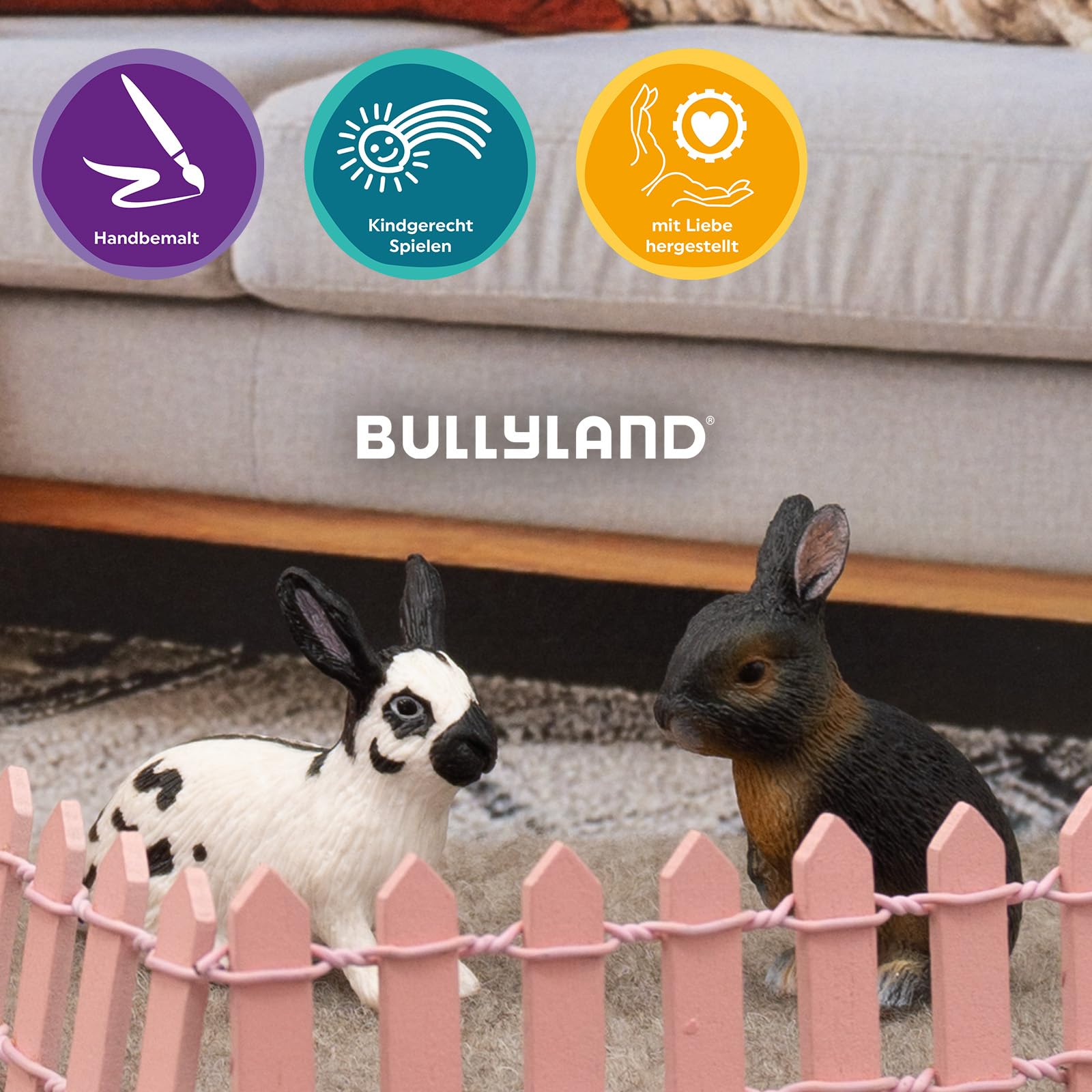 bullyland-pets-64611-hase-schwarz-wei-tierfigur-ca-6-cm image 2