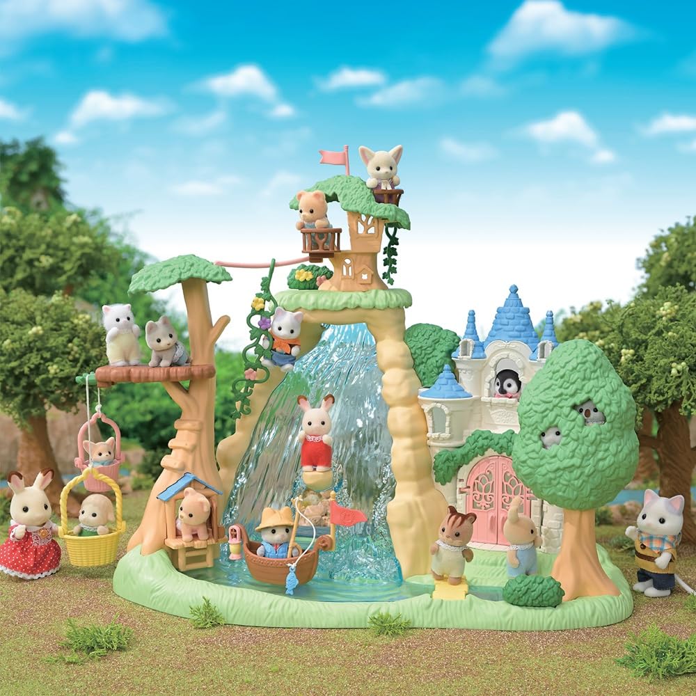 sylvanian-families-baby-outdoor-5762-abenteuerspielplatz-wasserfall-spielset image 2
