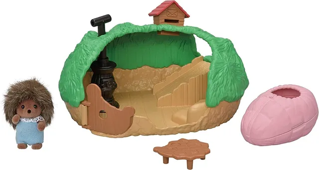 sylvanian-families-5453-baby-igelh-hle-puppenhaus-spielset-camping image 1