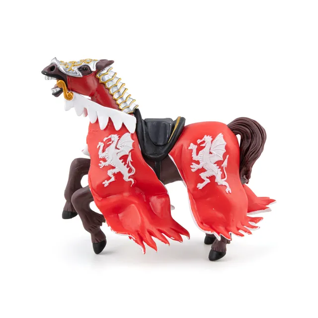 papo-medieval-k-nigspferd-mit-rotem-drachen-figur image 1
