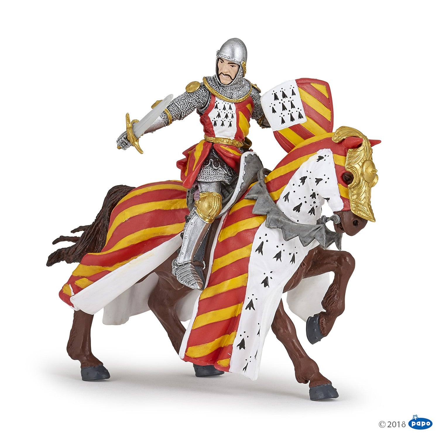papo-medieval-turnierpferd-figur-braun image 2