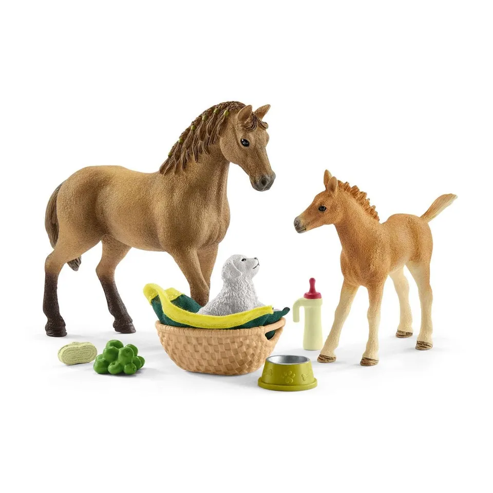 schleich-horse-club-sarah-tierbaby-pflege-spielset-fohlen image 1