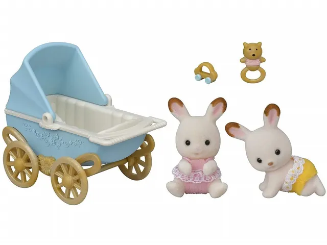 sylvanian-families-5432-schokoladenhasen-zwillinge-puppenhaus-kinderwagen image 1