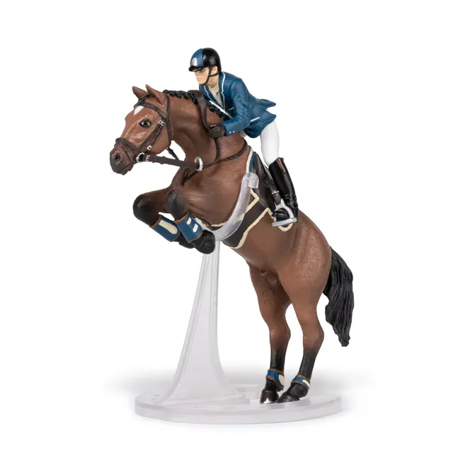 papo-horses-springpferd-mit-reiter-figur-turnier image 1