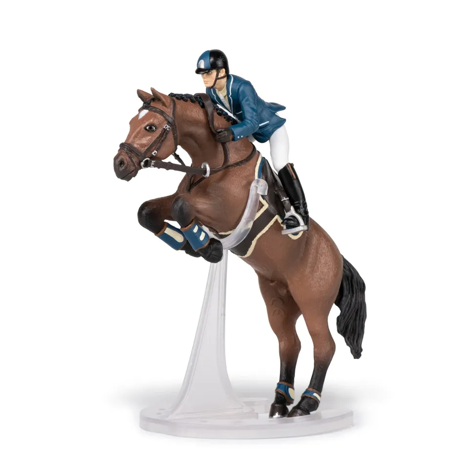 papo-horses-springpferd-mit-reiter-figur-turnier image 1