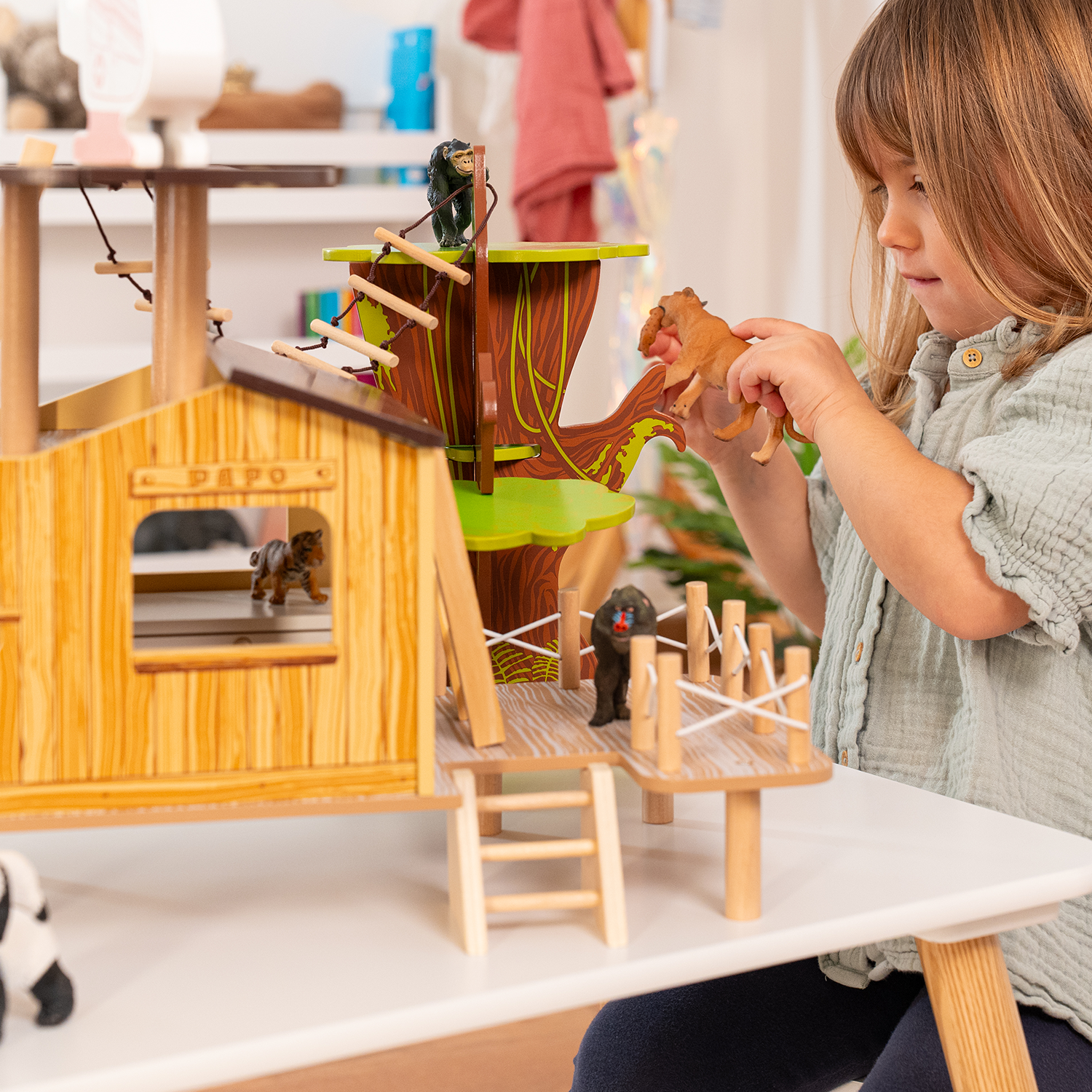 papo-wildlife-busch-krankenhaus-spielset-holz-savanne image 4