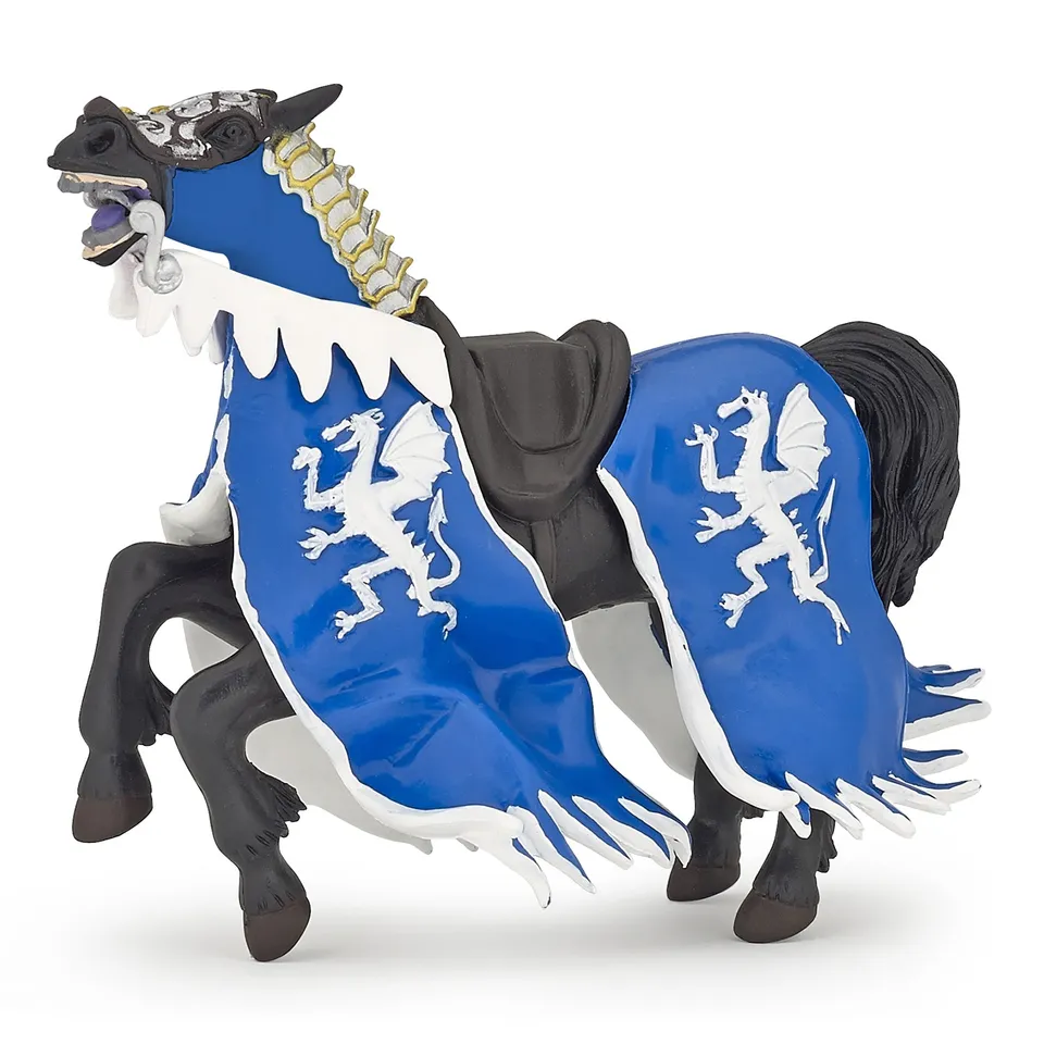 papo-medieval-k-nigspferd-blauer-drache-pferdefigur image 1