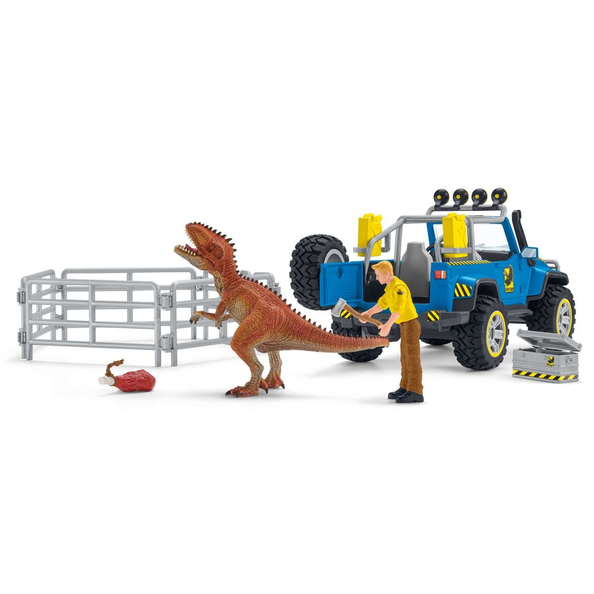 schleich-dinosaurs-41464-gel-ndewagen-dino-au-enposten-spielset image 6