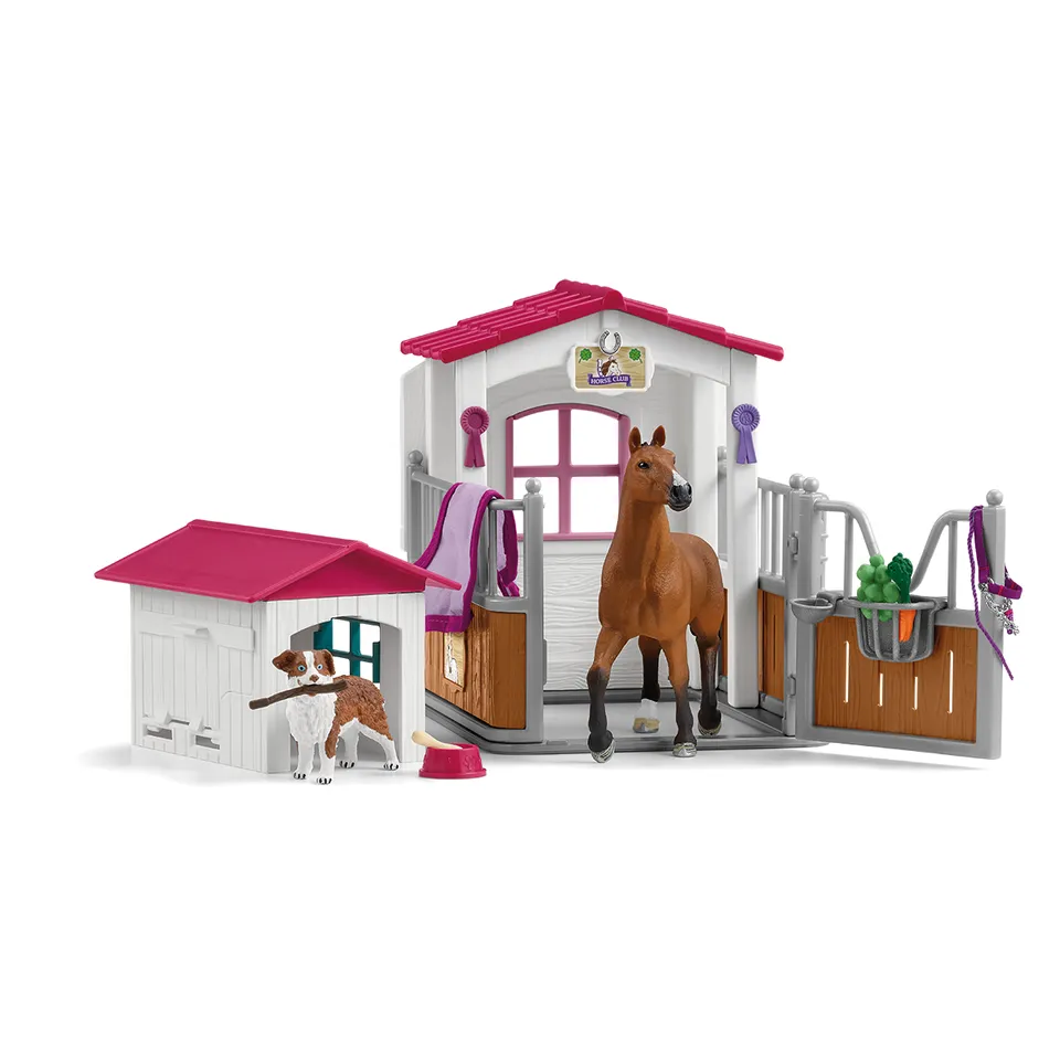 schleich-horse-club-pferdebox-mit-hundeh-tte-72218-spielset image 1