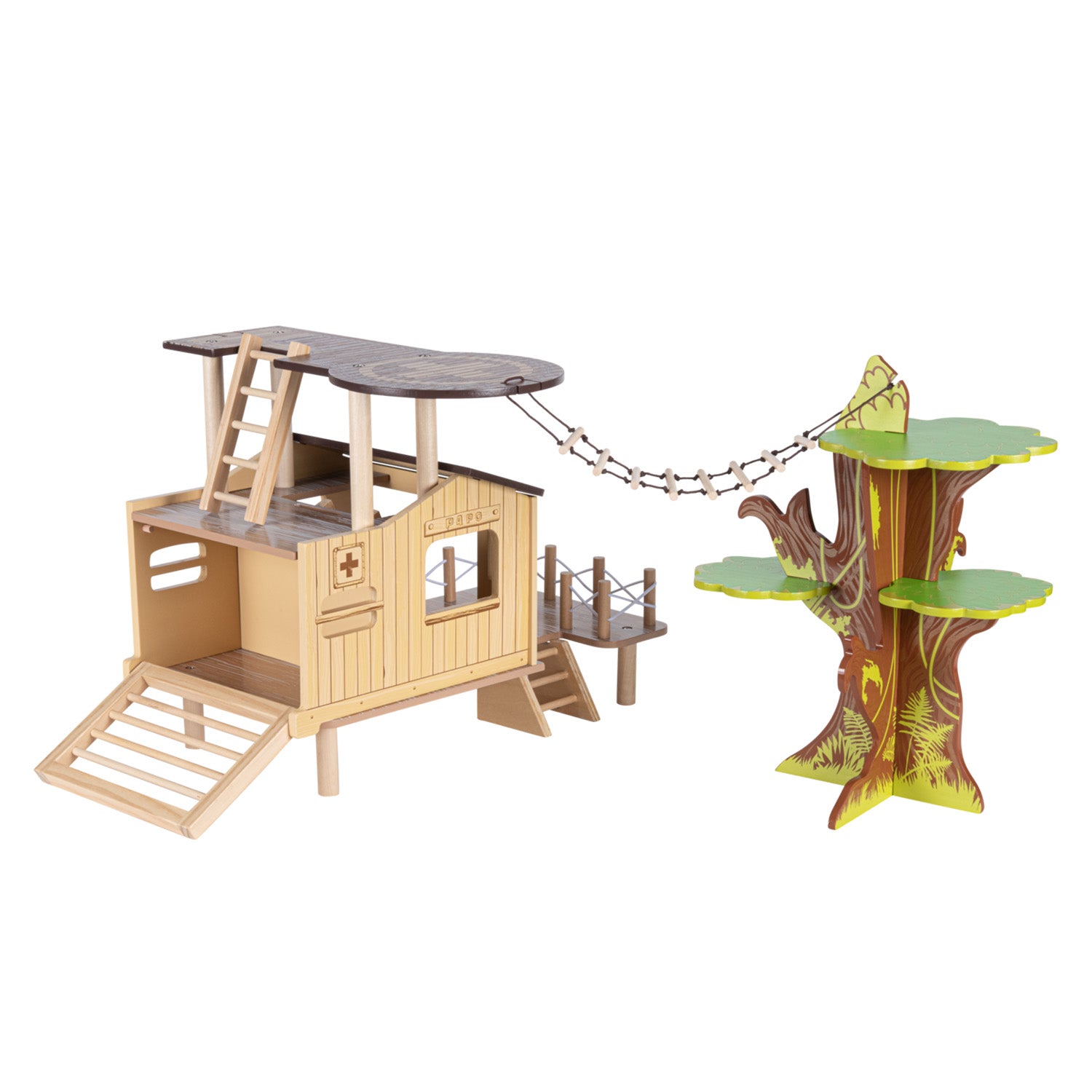 papo-wildlife-busch-krankenhaus-spielset-holz-savanne image 2
