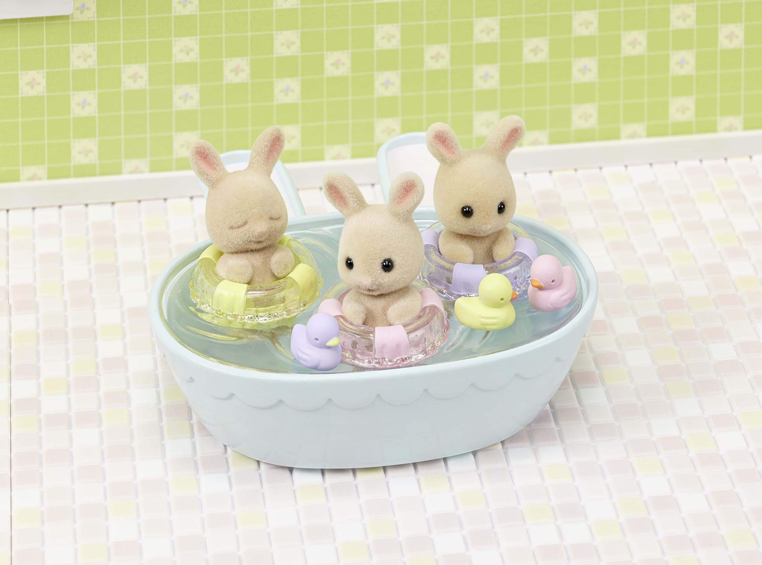 sylvanian-baby-milchhasen-drillinge-5707-badeset-mit-wanne image 6