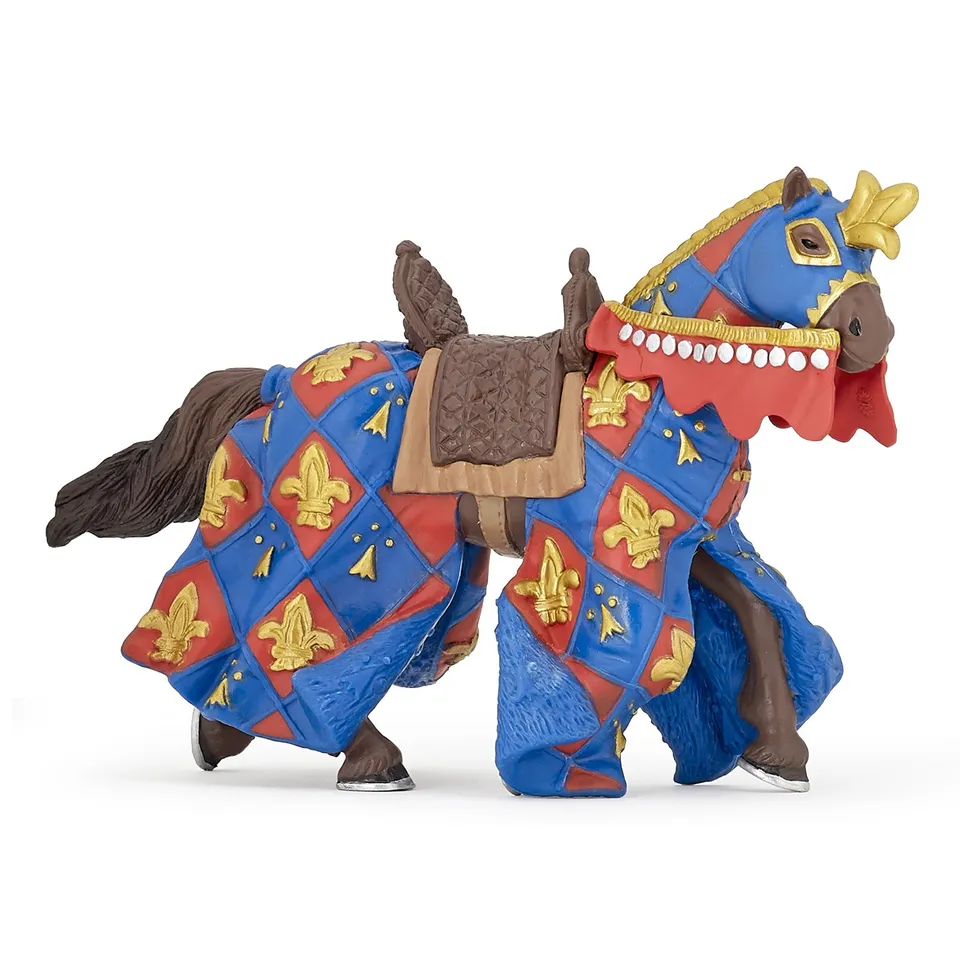 papo-medieval-pferd-lilie-blau-ritterpferd-figur image 1