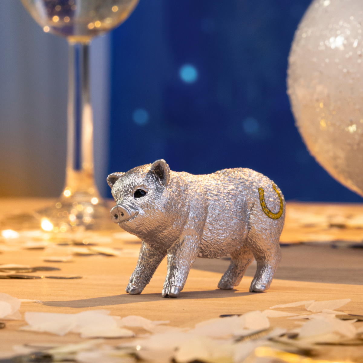 schleich-farm-world-gl-cksschwein-sammelfigur-silber-kleeblatt image 2
